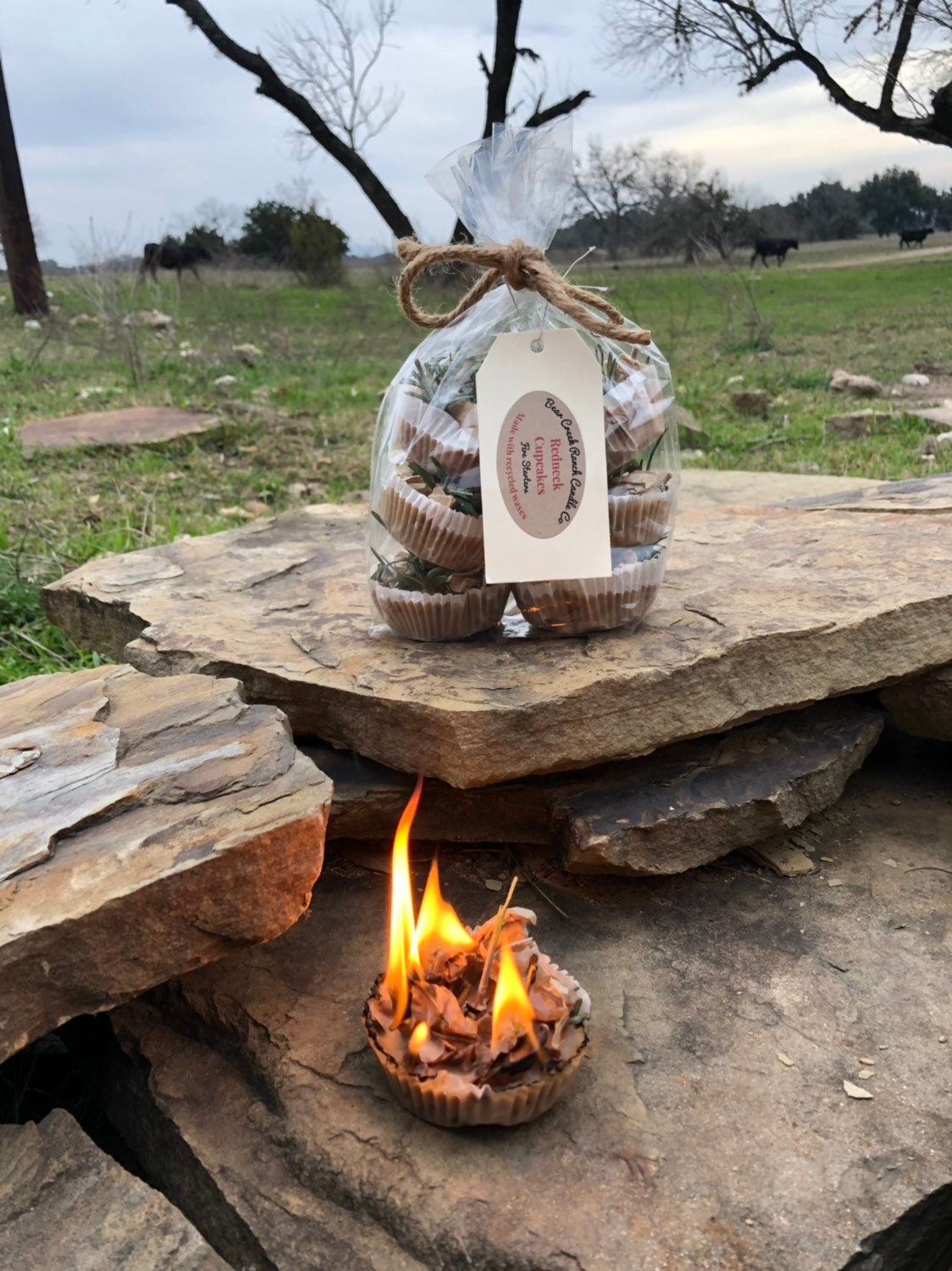 REDNECK CUPCAKES / Fire Starters, Campfire, Fireplace, Recycled Wax