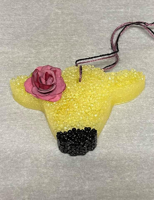 Cute Cow Head (with flower)